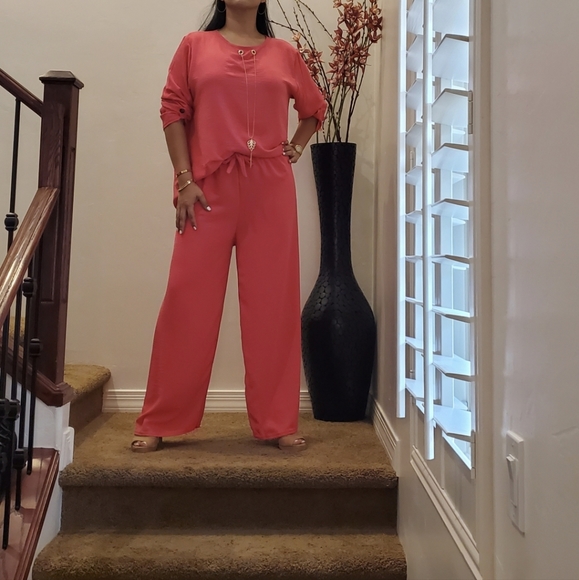 ⭐️FROM FRANCE!⭐️FABULOUS Wide Leg Pant And Tunic Top 2 Piece Set MADE IN FRANCE! - Picture 13 of 15